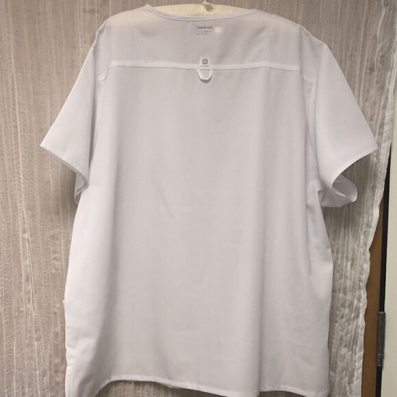 Wonder Wink 4X 4 Way Stretch Hi Performance White Scrub Top - Picture 11 of 15